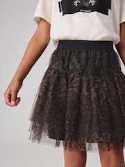 smALLSAINTS Leopard Tulle Tiered Girls Skirt - Image 4 of 8