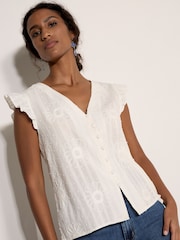 Apricot Cream Daisy Embroidered Blouse - Image 1 of 4