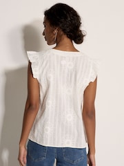 Apricot Cream Daisy Embroidered Blouse - Image 3 of 4