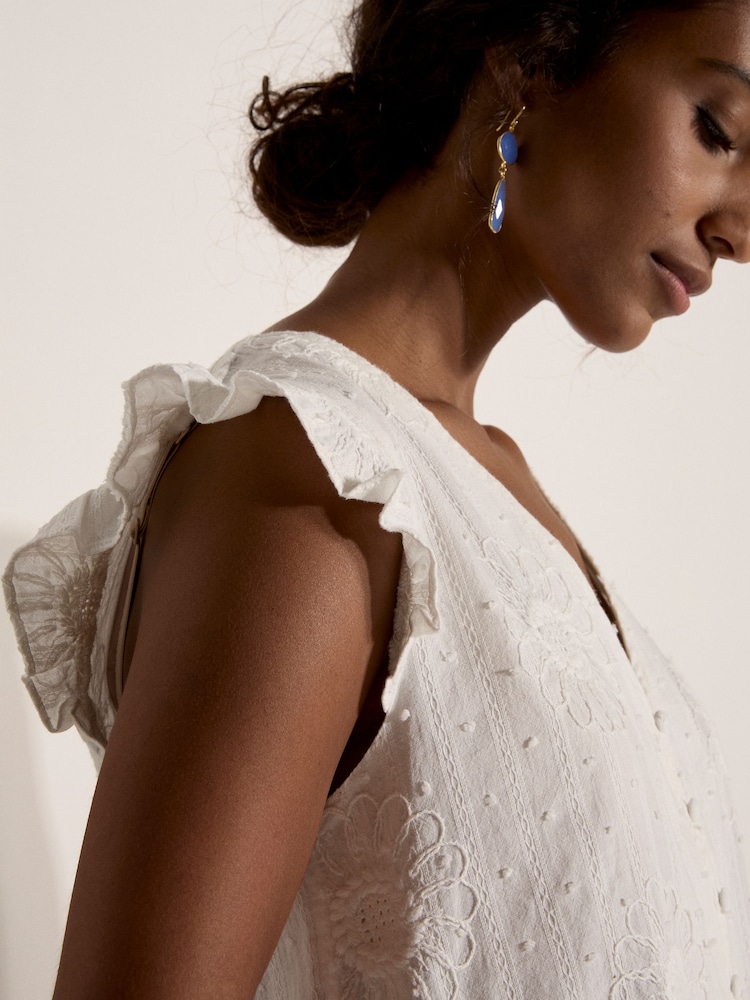 Apricot Cream Daisy Embroidered Blouse - Image 4 of 4
