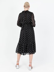 Lovedrobe Printed High Neck Black Midi Dress - Image 3 of 7