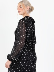 Lovedrobe Printed High Neck Black Midi Dress - Image 5 of 7