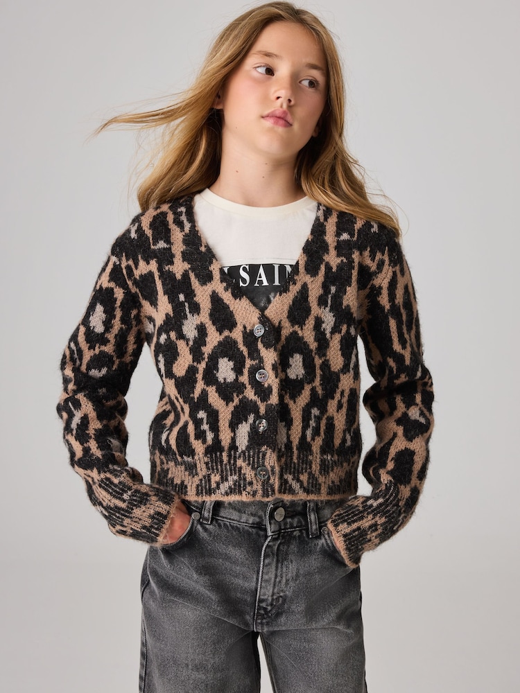 SmallSaints Wick Leopard dekleta pletena pletena jopa - Slika 1 iz 8