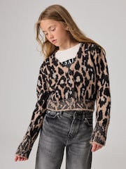 SmallSaints Wick Leopard dekleta pletena pletena jopa - Slika 2 iz 8
