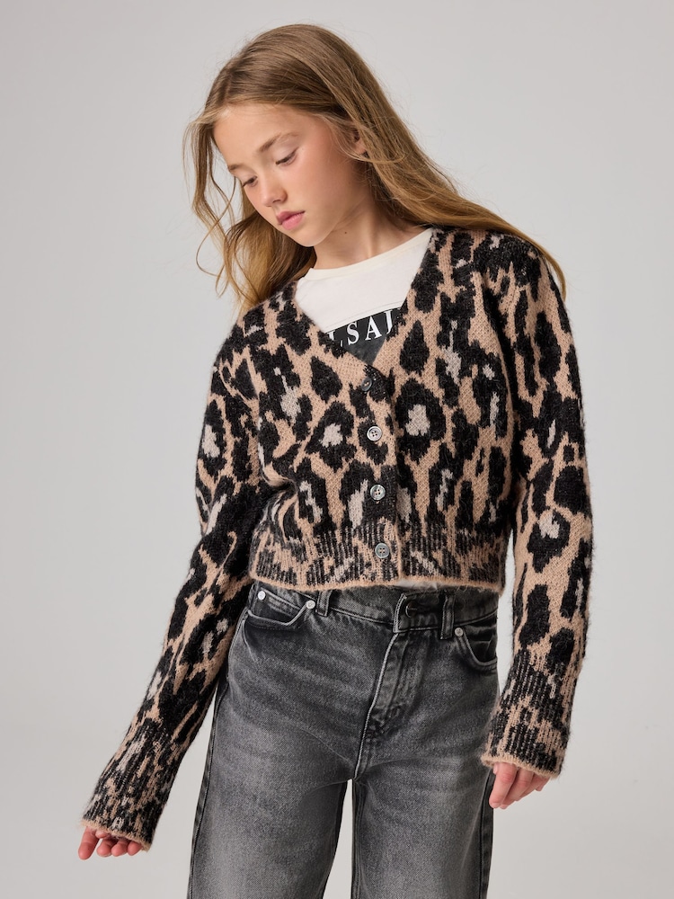 SmallSaints Wick Leopard dekleta pletena pletena jopa - Slika 2 iz 8