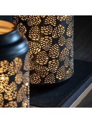 Gallery Home Black Christmas Pinecone Large LED Lantern Light - Image 2 of 5