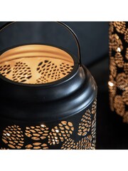 Gallery Home Black Christmas Pinecone Large LED Lantern Light - Image 4 of 5