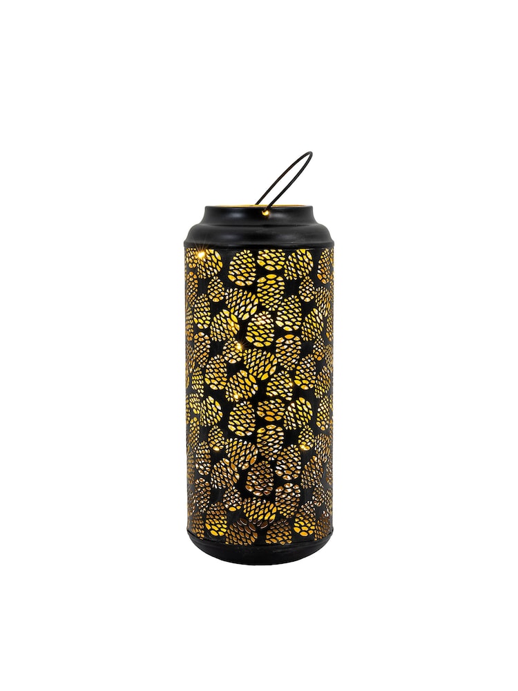 Gallery Home Black Christmas Pinecone Large LED Lantern Light - Image 5 of 5