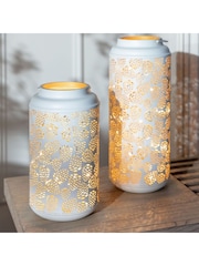 Gallery Home White Christmas Pinecone Large LED Lantern Light - Image 3 of 6