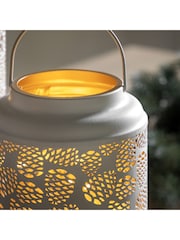 Gallery Home White Christmas Pinecone Large LED Lantern Light - Image 4 of 6
