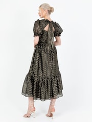 Lovedrobe Zig Zag Tie Back Black Midaxi Dress - Image 3 of 6