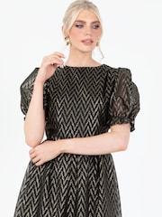 Lovedrobe Zig Zag Tie Back Black Midaxi Dress - Image 5 of 6
