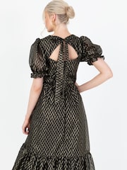 Lovedrobe Zig Zag Tie Back Black Midaxi Dress - Image 6 of 6