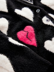 smALLSAINTS Black Amore Heart Girls Long Knitted Cardigan - Image 8 of 9