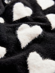 smALLSAINTS Black Amore Heart Girls Long Knitted Cardigan - Image 9 of 9