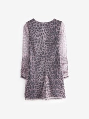 smALLSAINTS Multi Leopard Mesh Dress - Image 6 of 9