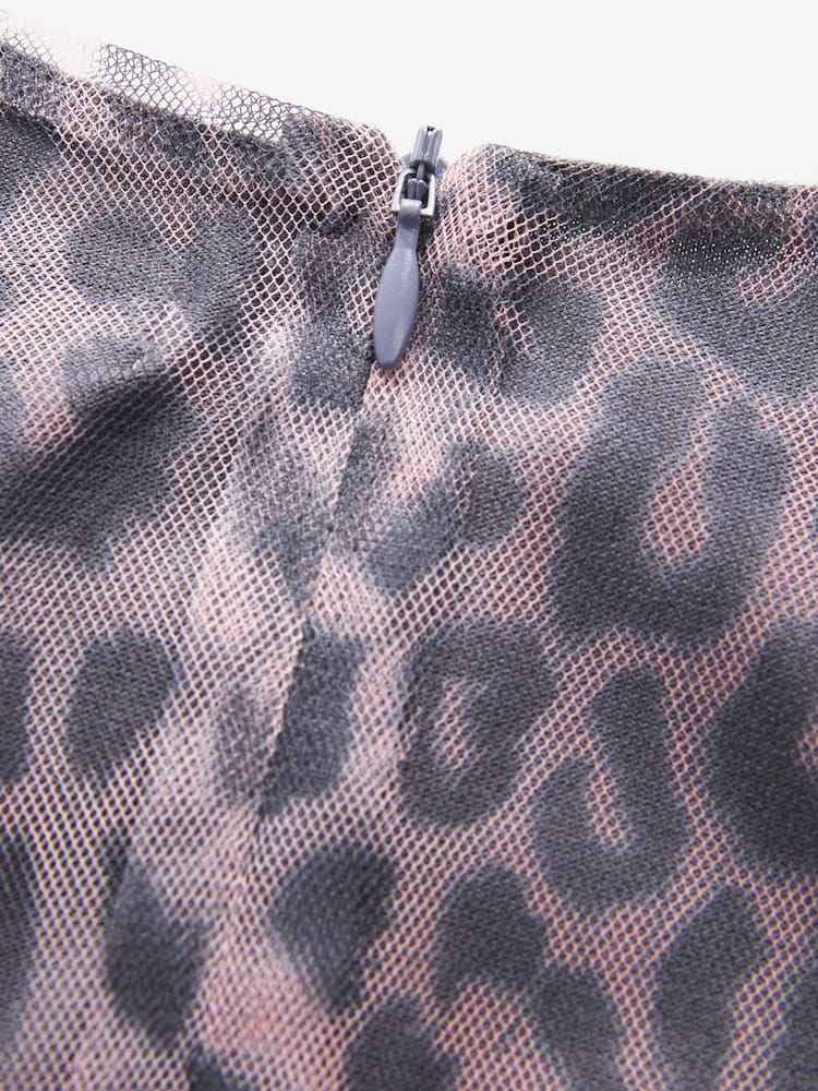 smALLSAINTS Multi Leopard Mesh Dress - Image 9 of 9