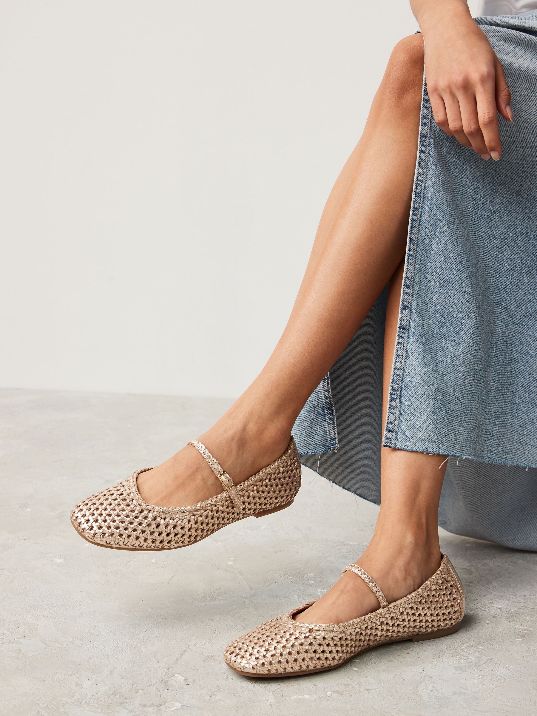 Woven mary jane shoes hotsell