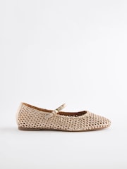 zlata (barva); zlato - Usnjeni tkani čevlji Mary Jane Forever Comfort® - Slika 4 iz 7