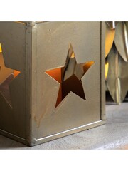 Gallery Home Gold Christmas Small Star Lantern Candle Holder - Image 3 of 5