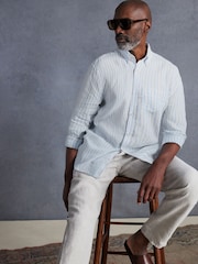 Blue Signature 100% Linen Long Sleeve Shirt - Image 1 of 9