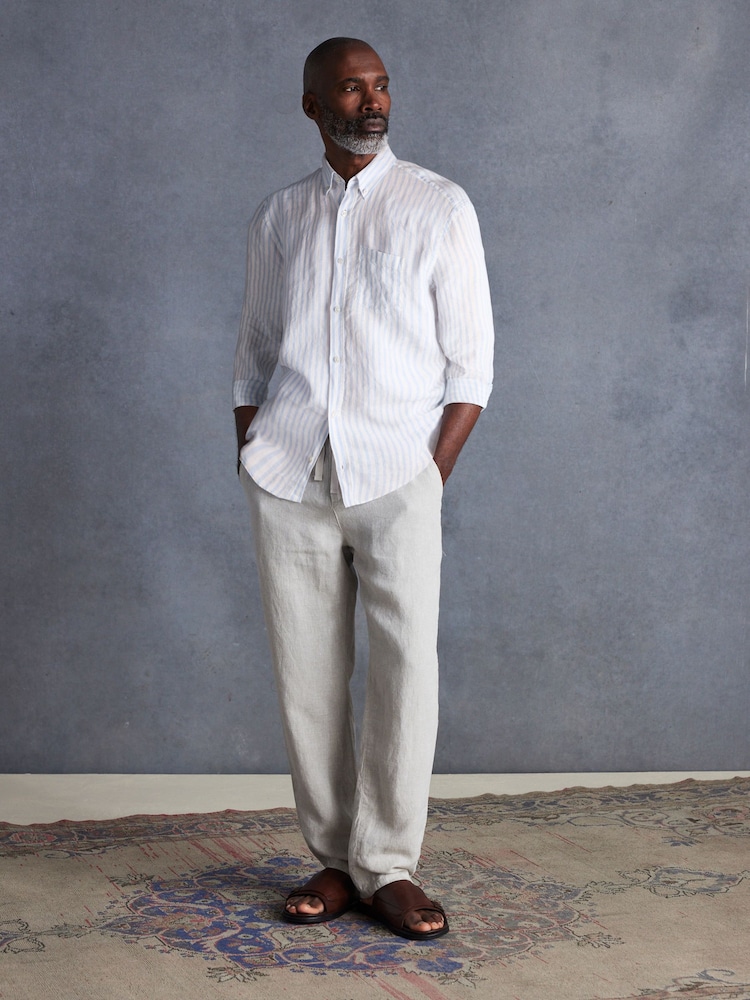Blue Signature 100% Linen Long Sleeve Shirt - Image 2 of 9