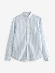 Blue Signature 100% Linen Long Sleeve Shirt - Image 7 of 9