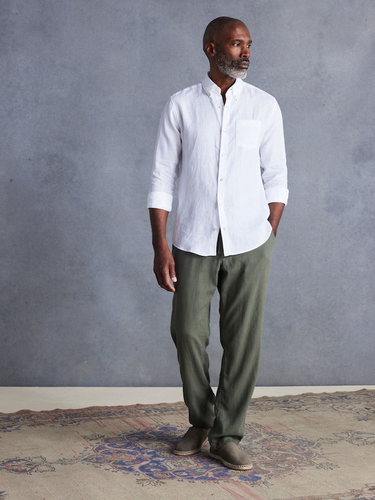 Pink Signature 100% Linen Long Sleeve Shirt - Image 2 of 8