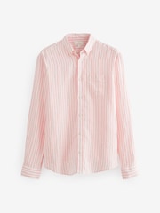 Pink Signature 100% Linen Long Sleeve Shirt - Image 6 of 8