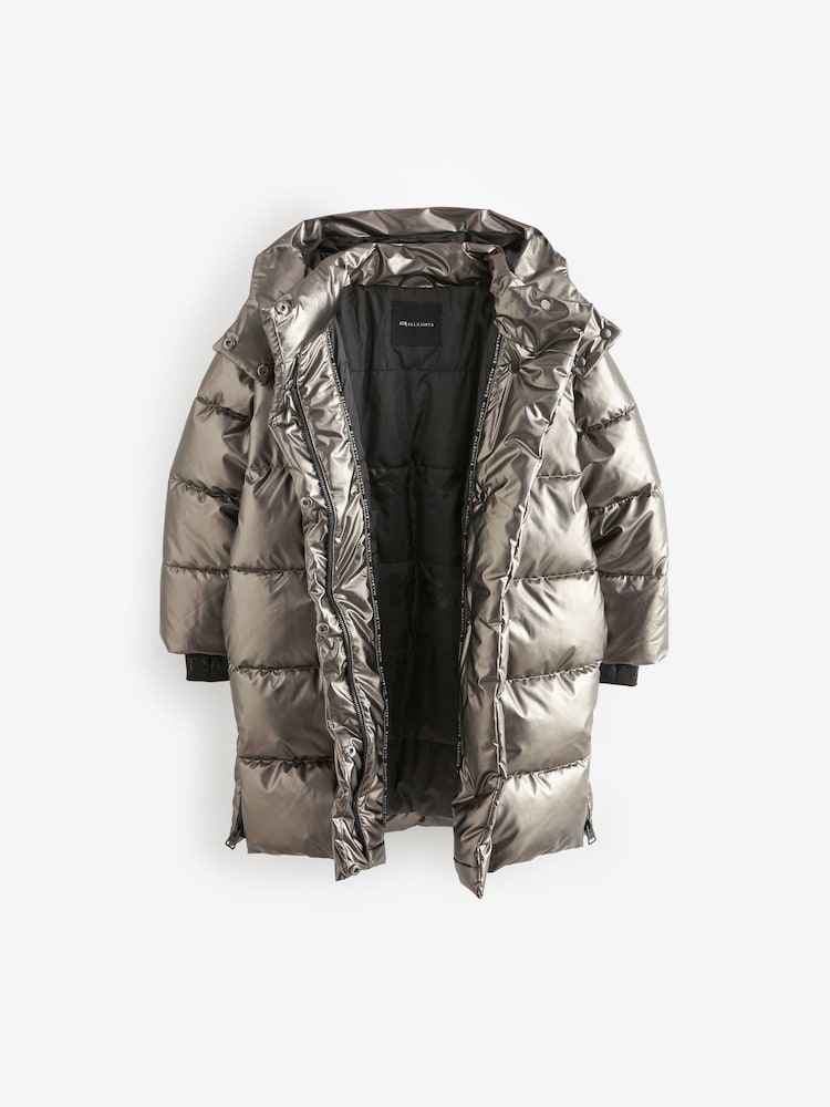 smALLSAINTS Metallic Longline Padded Girls Coat - Image 11 of 17