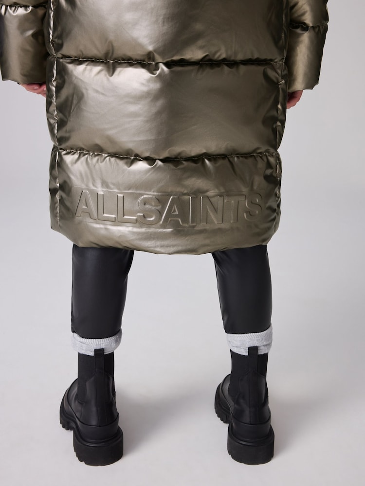 smALLSAINTS Metallic Longline Padded Girls Coat - Image 4 of 17