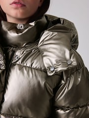 smALLSAINTS Metallic Longline Padded Girls Coat - Image 5 of 17