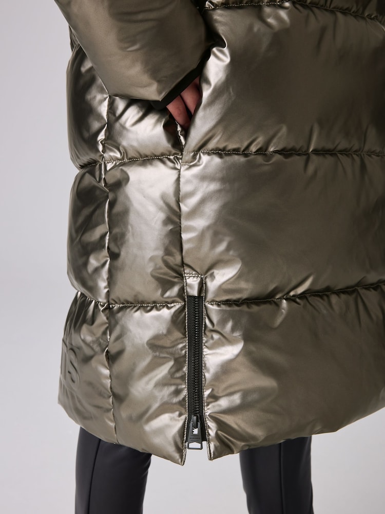 smALLSAINTS Metallic Longline Padded Girls Coat - Image 7 of 17
