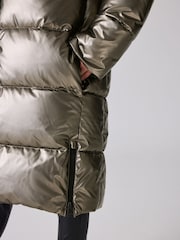 smALLSAINTS Metallic Longline Padded Girls Coat - Image 8 of 17