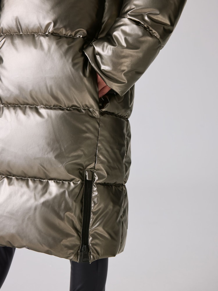 smALLSAINTS Metallic Longline Padded Girls Coat - Image 8 of 17