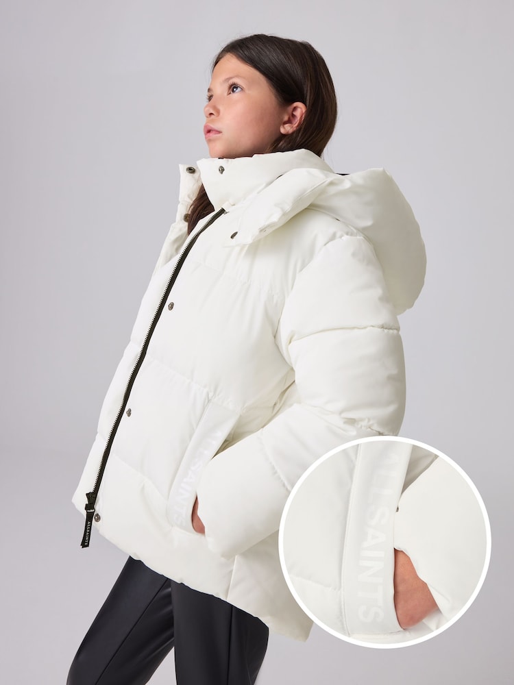 smALLSAINTS White Short Padded Girls Coat - Image 1 of 15