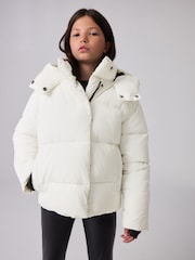 smALLSAINTS White Short Padded Girls Coat - Image 2 of 15