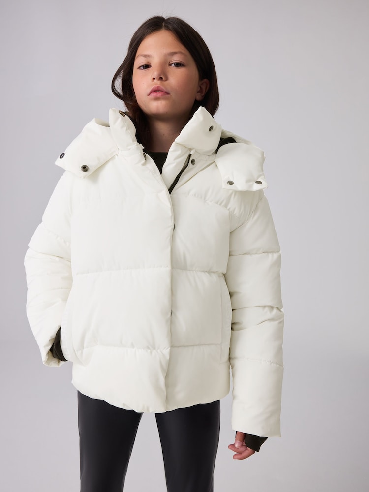 smALLSAINTS White Short Padded Girls Coat - Image 2 of 15