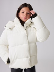 smALLSAINTS White Short Padded Girls Coat - Image 3 of 15