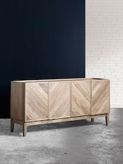 Swoon Light Brown Metz Mango Wood Four Door Sideboard - Image 1 of 7
