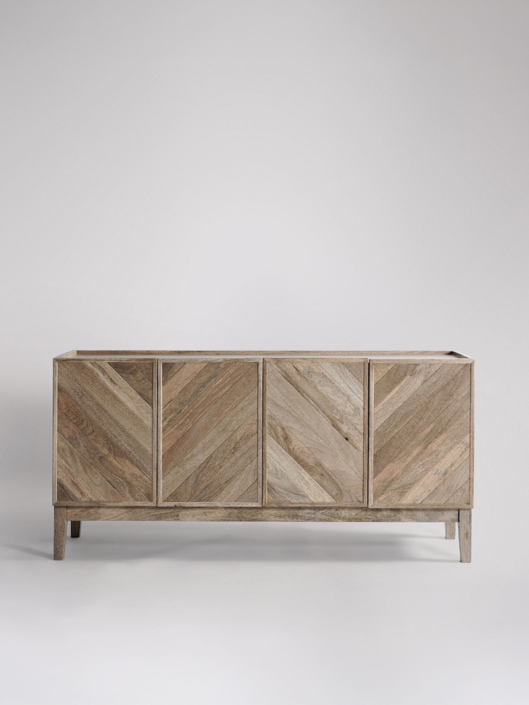 Swoon Light Brown Metz Mango Wood Four Door Sideboard - Image 2 of 7
