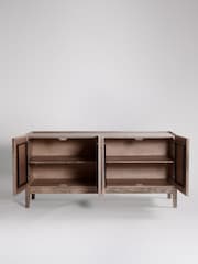 Swoon Light Brown Metz Mango Wood Four Door Sideboard - Image 3 of 7