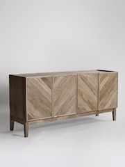 Swoon Light Brown Metz Mango Wood Four Door Sideboard - Image 5 of 7