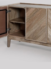 Swoon Light Brown Metz Mango Wood Four Door Sideboard - Image 6 of 7
