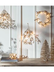 Gallery Home Gold Christmas Mistletoe Wreath with LED Lights - Image 2 of 4