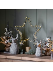 Gallery Home Green Christmas Star Decoration with Pine LED Lights - Image 1 of 4