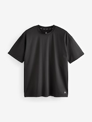 Schwarz - Active Relaxed Fit Textured Training T-Shirt - Bild 7 von 8