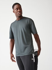 Slate Active Relaxed Fit Textured Training T-Shirt - Image 1 of 7