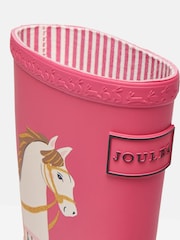 Joules Girls' Splashwell Pink Horse Wellies - Image 4 of 5