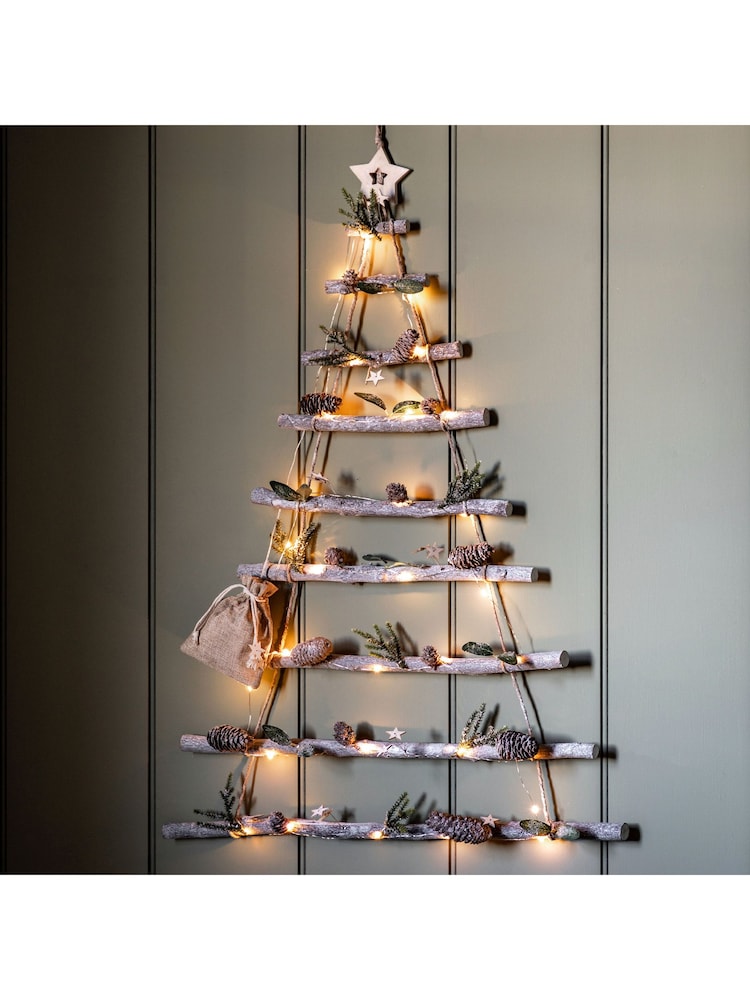 Gallery Home Green Christmas Large Ufford Wall Tree with LED Lights - Image 1 of 5